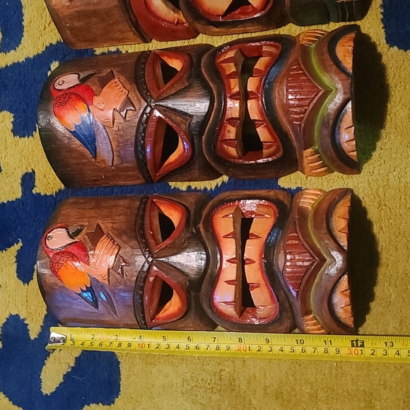 NWT lot or separate wooden masks wood made in Indonesia - Picture 3 of 4